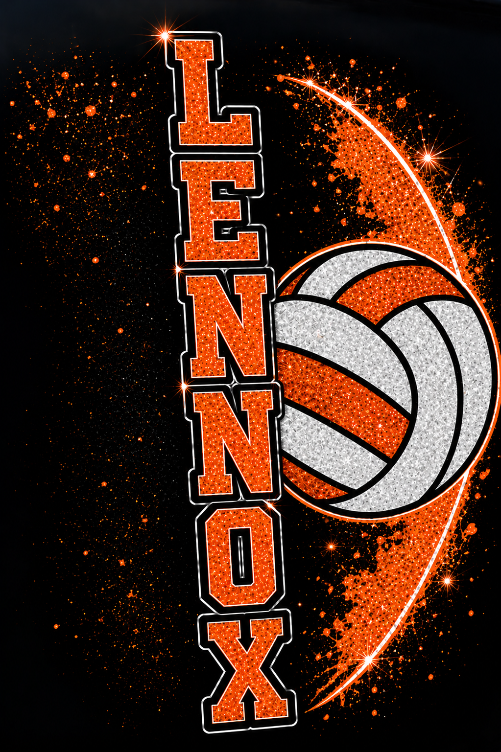 Lennox Volleyball Orange Glitter