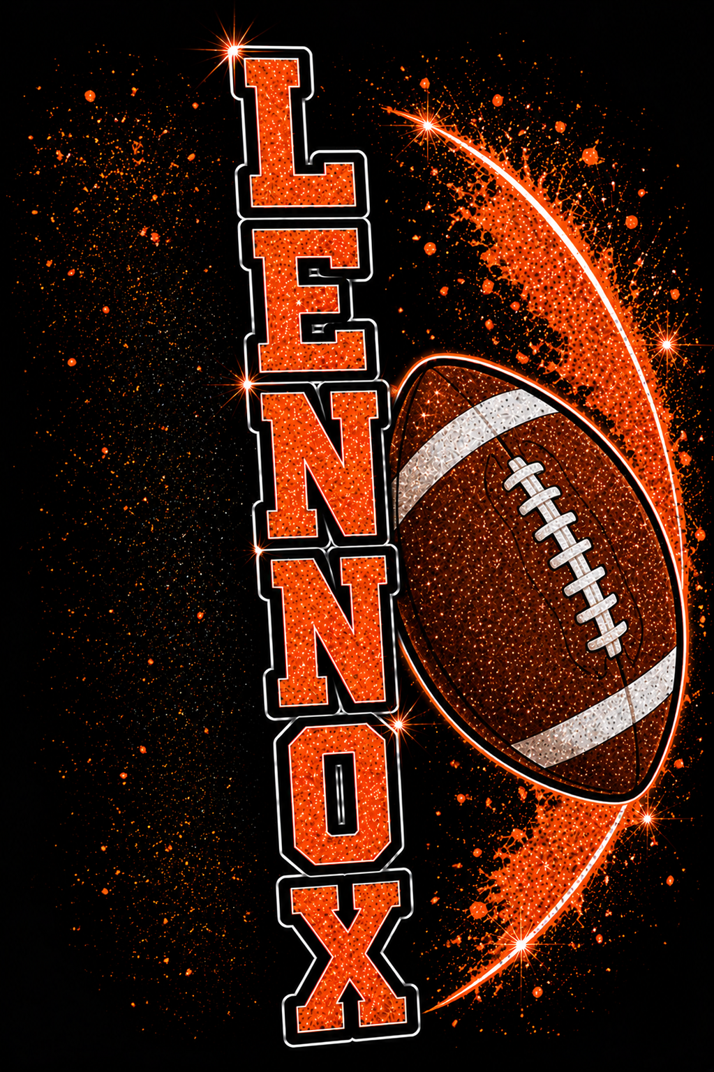 Lennox Football Orange Glitter