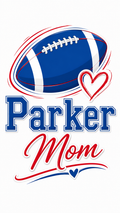 Parker Football Mom Red and Blue