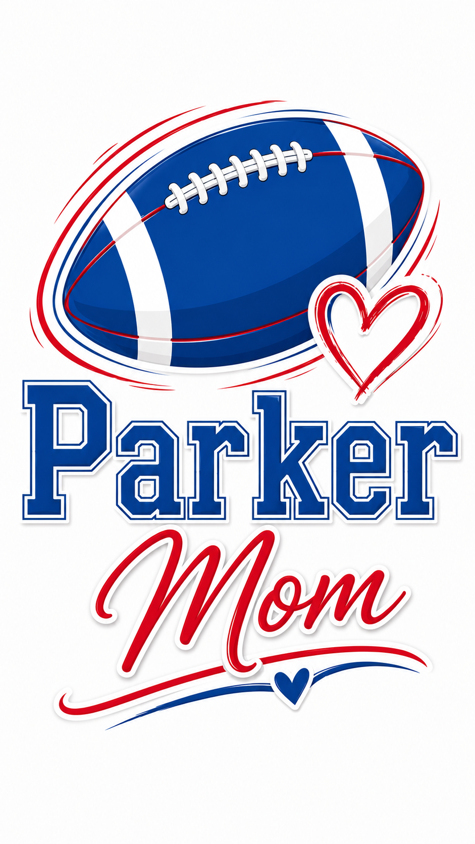 Parker Football Mom Red and Blue