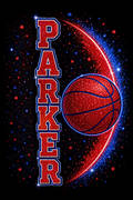 Parker Basketball Glitter Red and Blue