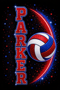 Parker Volleyball Glitter Red and Blue