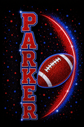 Parker Football Glitter Red and blue