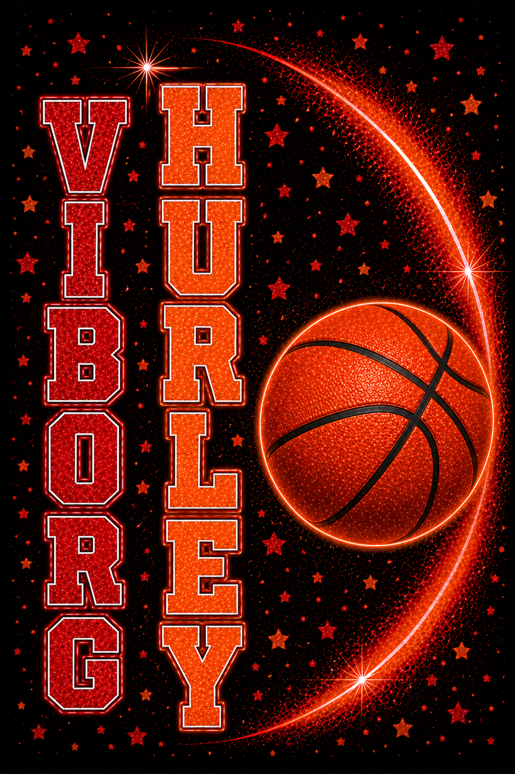 Viborg Hurley Basketball Orange and Red Sparkle