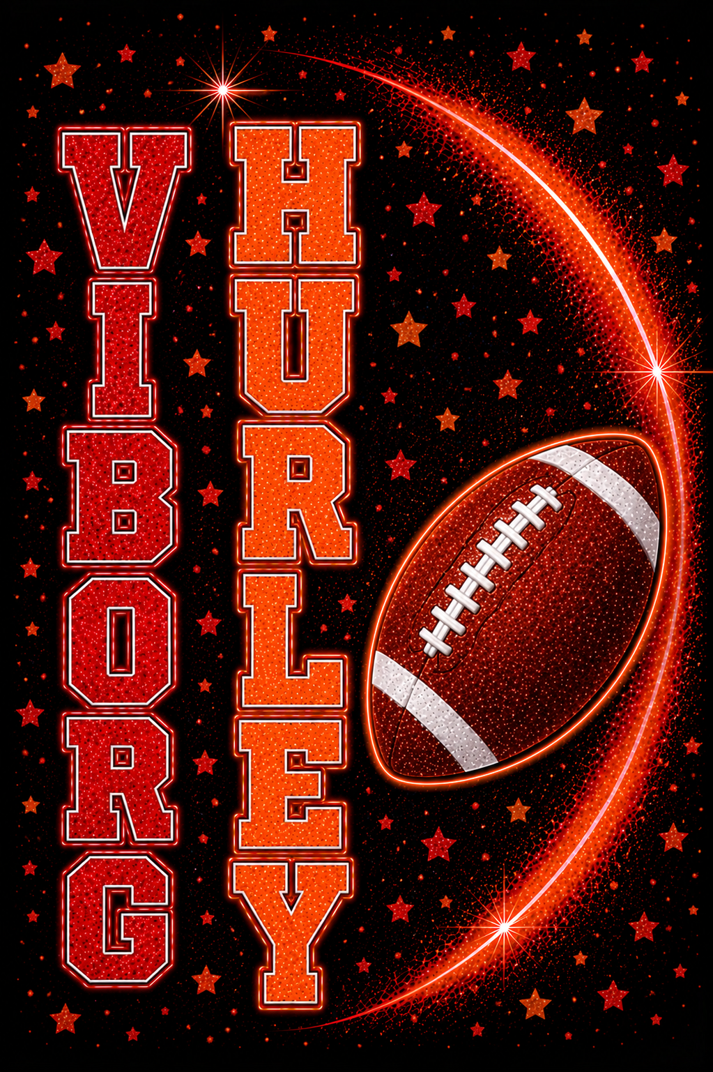 Viborg Hurley Football Orange and Red Sparkle