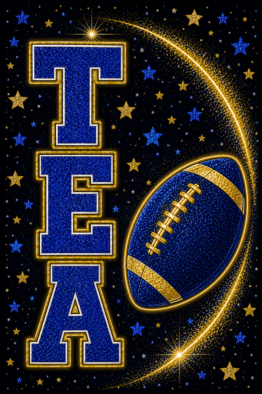 Tea Football Glitter Blue