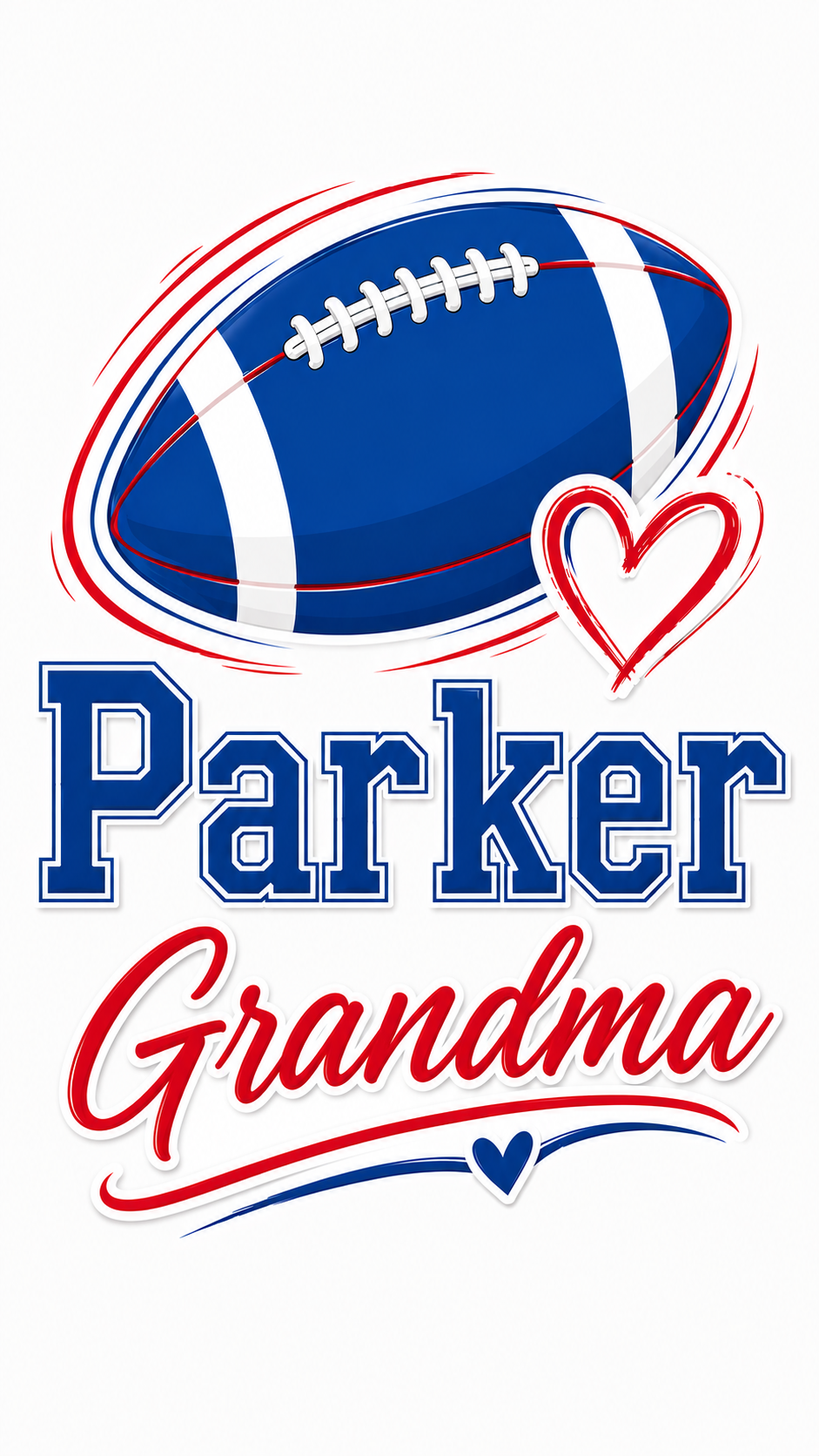 Parker Football Grandma Red and Blue