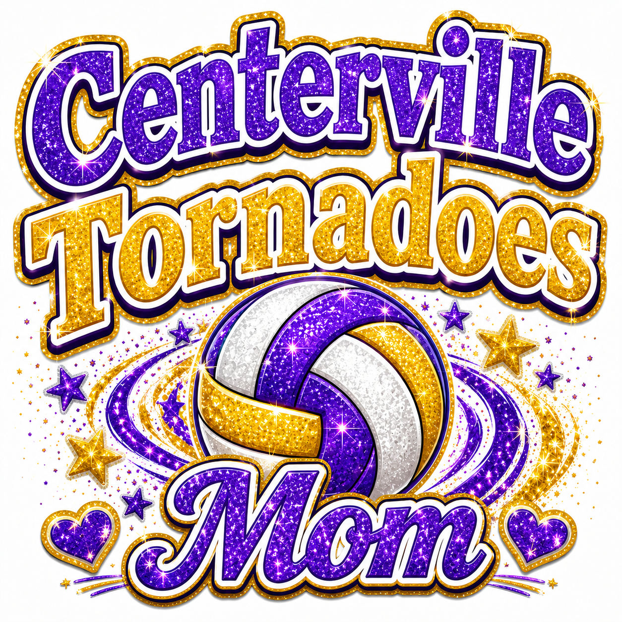 Centerville Volleyball Mom Glitter