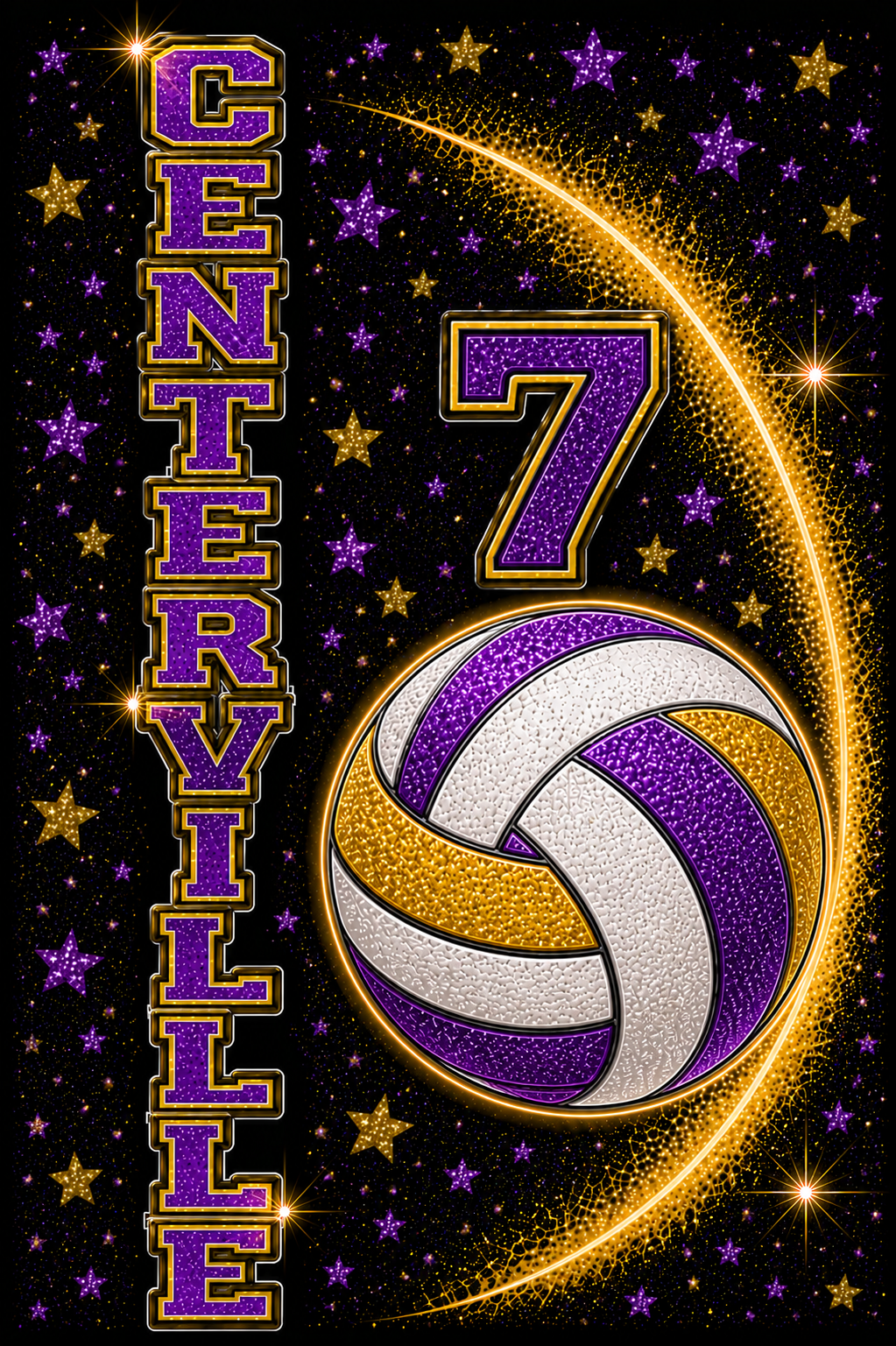 Centerville Volleyball Glitter Custom order example