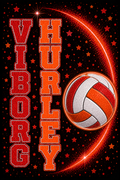 Viborg Hurley Volleyball Glitter Red and Orange