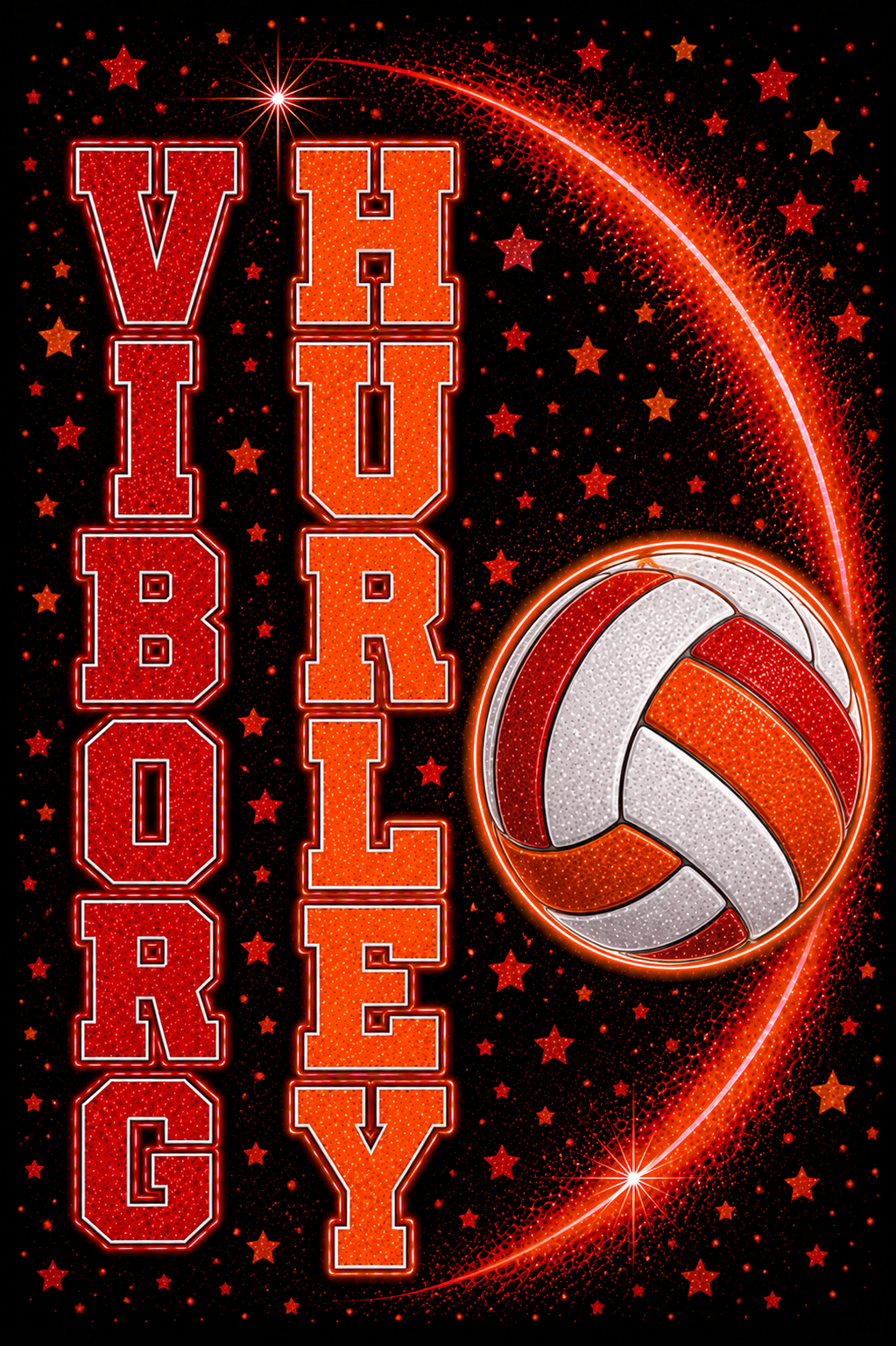 Viborg Hurley Volleyball Glitter Red and Orange