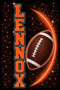 Lennox Football Orange Glitter