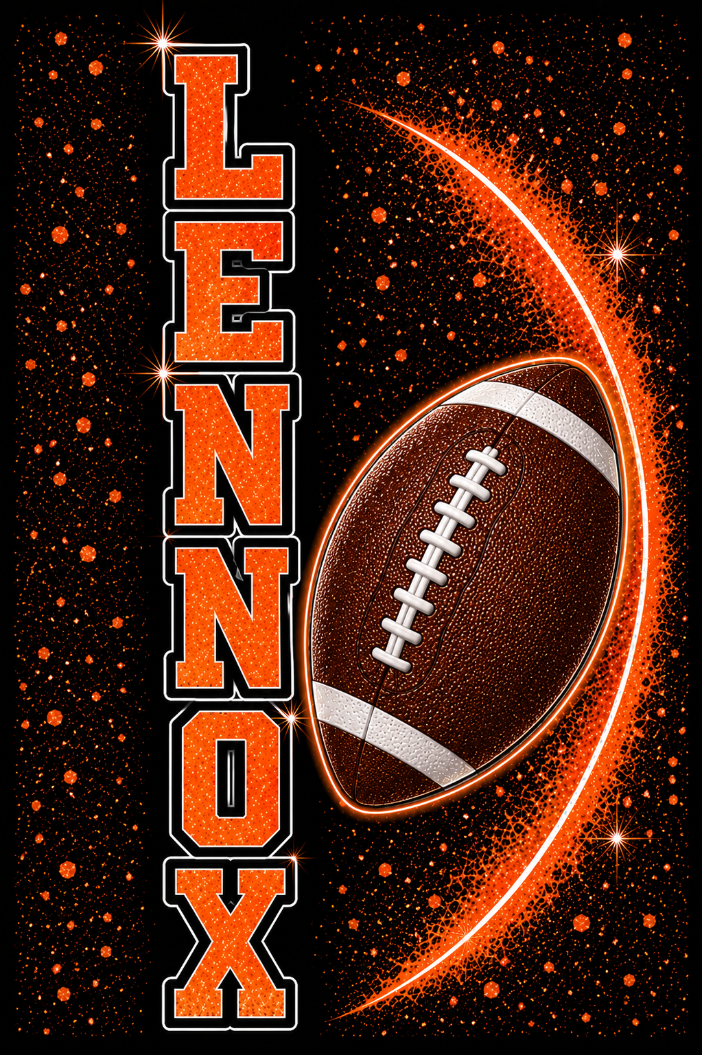 Lennox Football Orange Glitter